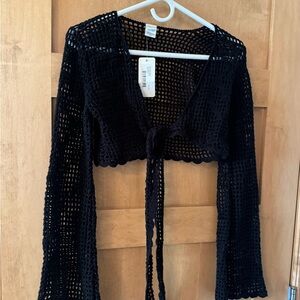 L*Space Black Crochet Sweater